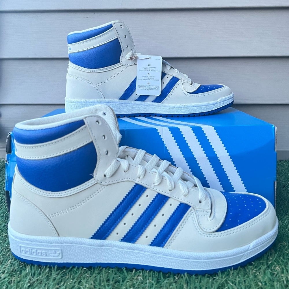 Adidas Originals Top Ten RB High basketball sneakers in Cream Blue